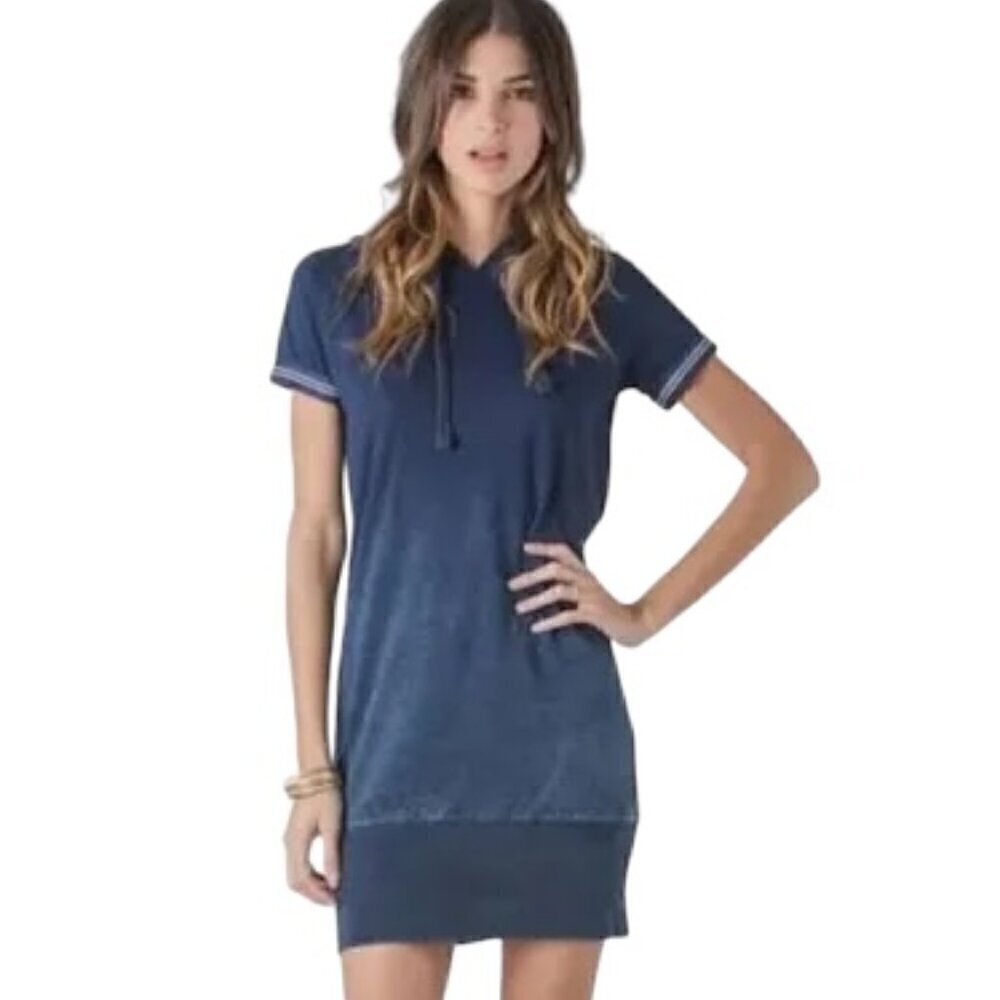 Standards & Practices Tori Hooded Indigo Knit Dress XLarge